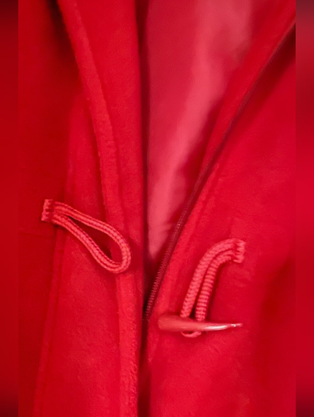 Denim&Co Red Toggle Pea Coat